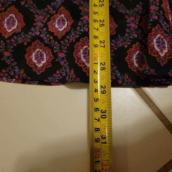 Joseph Picone Geometric Floral Print Flowy Silk Midi Skirt Multicolor Womens 14 - Picture 9 of 9